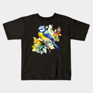 Blue Tit Bird Kids T-Shirt